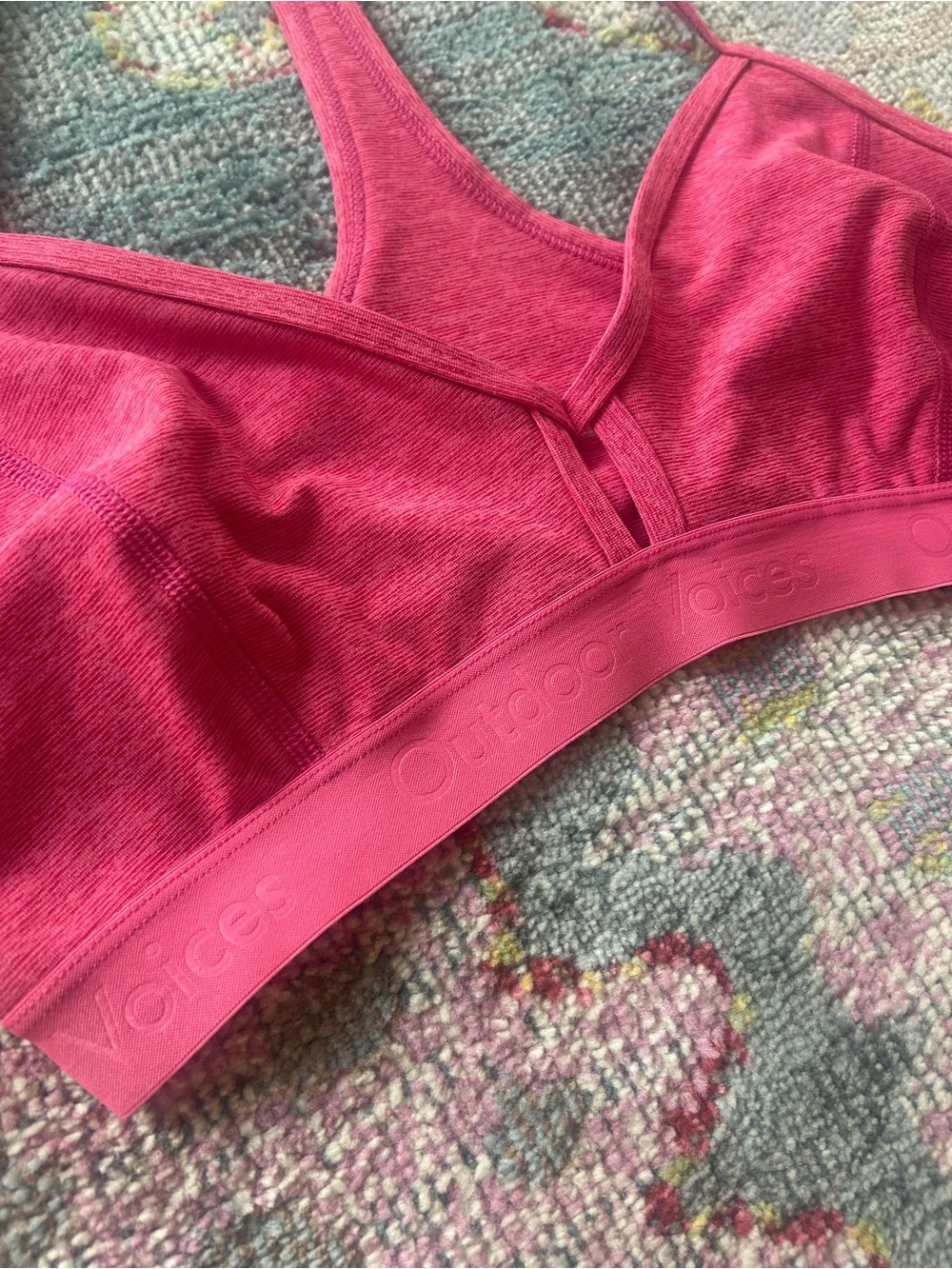 Outdoor Voices Steeplechase racerback sports bra Size M Pink - Picture 2 of 4